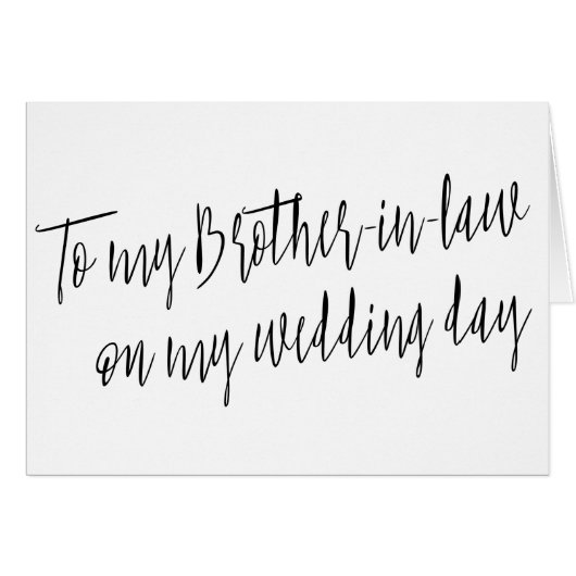 Chic "naar mijn zwager op mijn trouwdag" (Voorkant Horizontaal)