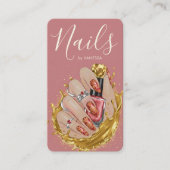 Chic Nail Art Studio Manicurist Artist Blush Pink Visitekaartje (Voorkant)