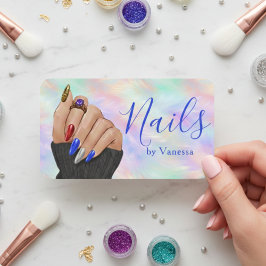 Chic Nail Salon Manicurist Artist Iridescent Opal Visitekaartje