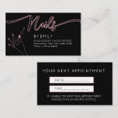 Chic nail salon Manicurist Blush Pink Afsprakenkaartje (Voorkant / Achterkant)