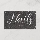 Chic Nails Typografie Black Glitter Visitekaartje (Voorkant)