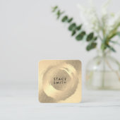 Chic namaakgoud geborsteld | Gouden geometrisch p Vierkante Visitekaartje (Staand voorkant)