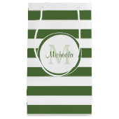 Chic Name Big True Green Stripes en Monogram Klein Cadeauzakje (Voorkant)