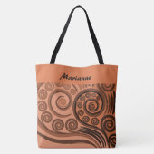 Chic Named Oranje-Brown Fern Koru Curls Tote Bag (Achterkant)