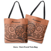 Chic Named Oranje-Brown Fern Koru Curls Tote Bag