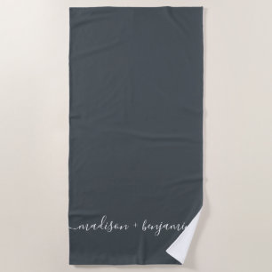 Chic Namen van Jonggehuwd Monogram OffBlack Strandlaken