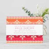 Chic Native American Southwest Red Baby shower Kaart (Staand voorkant)