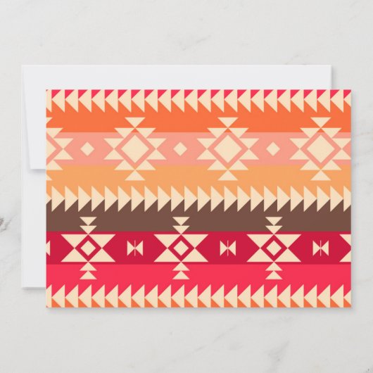 Chic Native American Southwest Red Baby shower Kaart (Achterkant)