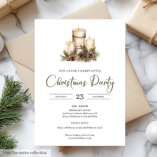 Chic Natural Palette Beige Minimal Christmas Party Kaart