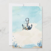 Chic Nautical Anchor Beach Jubileum Kaart (Achterkant)