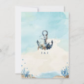 Chic Nautical Anchor Beach Modern Wedding Bedankkaart (Achterkant)