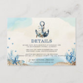 Chic Nautical Anchor Beach Modern Wedding Informatiekaartje (Voorkant)