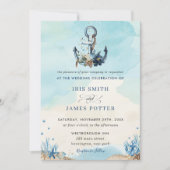 Chic Nautical Anchor Beach Modern Wedding Kaart (Voorkant)