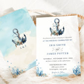 Chic Nautical Anchor Beach Modern Wedding Kaart
