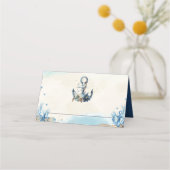 Chic Nautical Anchor Beach Modern Wedding Plaatskaartje (Voorkant)