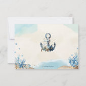 Chic Nautical Anchor Beach Modern Wedding RSVP Kaartje (Achterkant)