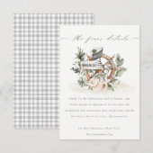 Chic Nautical Anchor Wheel Floral Wedding Details Informatiekaartje (Voorkant / Achterkant)