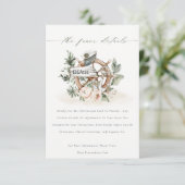Chic Nautical Anchor Wheel Floral Wedding Details Informatiekaartje (Staand voorkant)