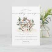 Chic Nautical Anchor Wheel Floral Wedding Invite Bedankkaart (Staand voorkant)