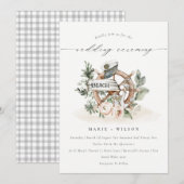 Chic Nautical Anchor Wheel Floral Wedding Invite Bedankkaart (Voorkant / Achterkant)