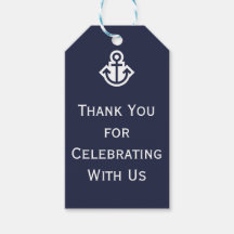 Chic Nautical Bedankt je bruiloft Gift Label