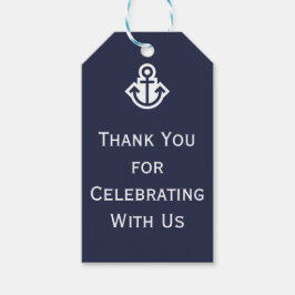 Chic Nautical Bedankt je bruiloft Gift Label Cadeaulabel