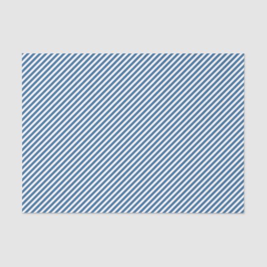 Chic Nautical Blue White Diagonal Stripes Pattern Tissuepapier (Voorkant)