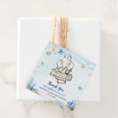 Chic Nautical Elephant Boy Baby shower Dank u Bedankjes Labels (In situ)