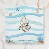 Chic Nautical Elephant Boy Baby shower Dank u Bedankjes Labels (Achterkant)