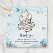 Chic Nautical Elephant Boy Baby shower Dank u Bedankjes Labels (Voorkant)
