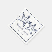 Chic Nautical Wedding Navy Blue Starfish Fun Facts Servet (Hoek)