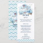 Chic Nautical Whale Blue Chevron Boy Baby shower Programmakaart (Voorkant / Achterkant)