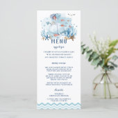 Chic Nautical Whale Blue Chevron Boy Baby shower Programmakaart (Staand voorkant)