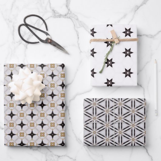 Chic Nautical White en Navy Blue Inpakpapier Vel (Voorkant)