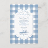 Chic Nautische Coquette Bow Wedding Informatiekaartje (Voorkant)