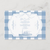 Chic Nautische Coquette Bow Wedding Informatiekaartje (Voorkant)