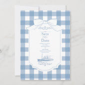 Chic Nautische Coquette Bow Wedding Save The Date (Voorkant)