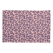 Chic Navy Blauw en Roze Luipaard Print Kussensloop (Achterkant)