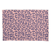 Chic Navy Blauw en Roze Luipaard Print Kussensloop (Voorkant)