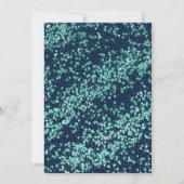 Chic Navy Blauw en Turquoise Glitter Dust Sweet 16 Kaart (Achterkant)