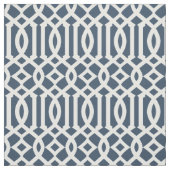Chic Navy Blauw en Wit Trellis Lattice Patroon Stof (Swatch)