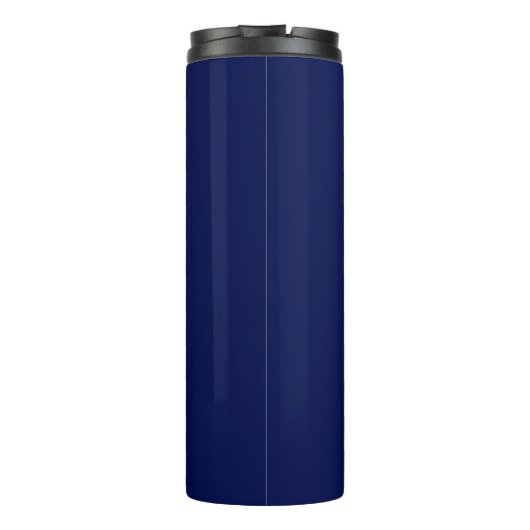 Chic Navy Blauw Gepersonaliseerde Naam in Wit Scri Thermosbeker (Achterkant)