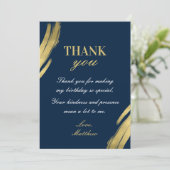 Chic Navy Blauw Goud Elegante Verjaardag Kaart (Staand voorkant)