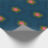 Chic Navy Blauw Hot Roze Bloemen Vieren verjaardag Cadeaupapier (Hoek)