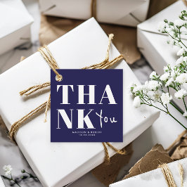 Chic Navy Blauw Vet Dank u Trouwfeest Bedankjes Labels