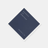 Chic Navy Blauw Wit Eenvoudige Trouwservetten Servet (Hoek)
