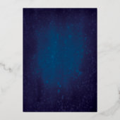 Chic Navy Blue Bites & Bubble Holiday Party Folie Uitnodiging (Achterkant)