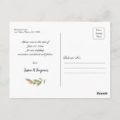 Chic Navy Blue Blush Pink Floral Save the Date Briefkaart (Achterkant)