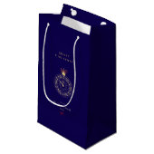  Chic Navy Blue Christmas Holiday Klein Cadeauzakje (Voorkant Gekanteld)