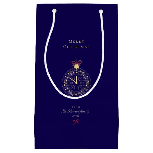  Chic Navy Blue Christmas Holiday Klein Cadeauzakje (Voorkant)